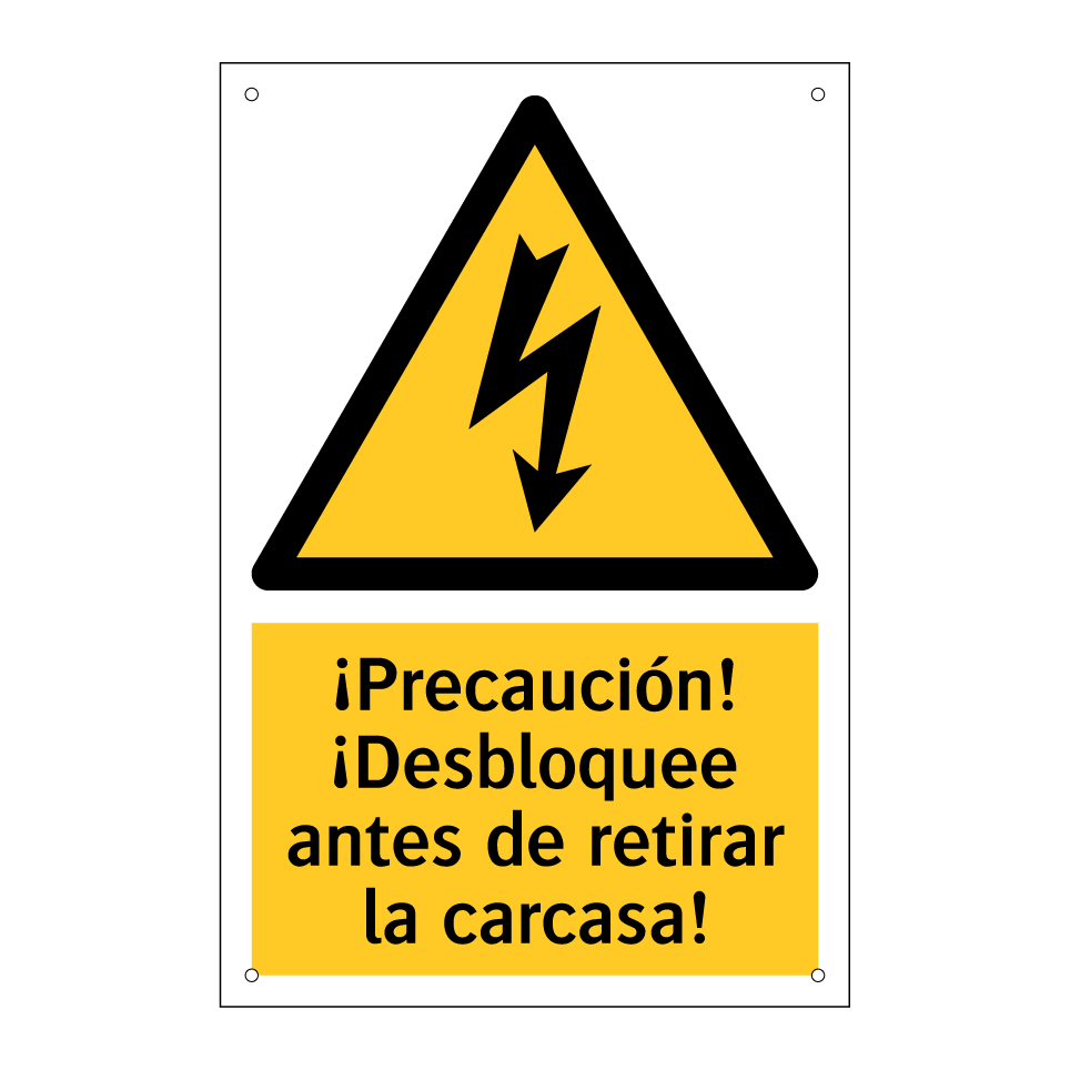¡Precaución! ¡Desbloquee antes de retirar la carcasa!