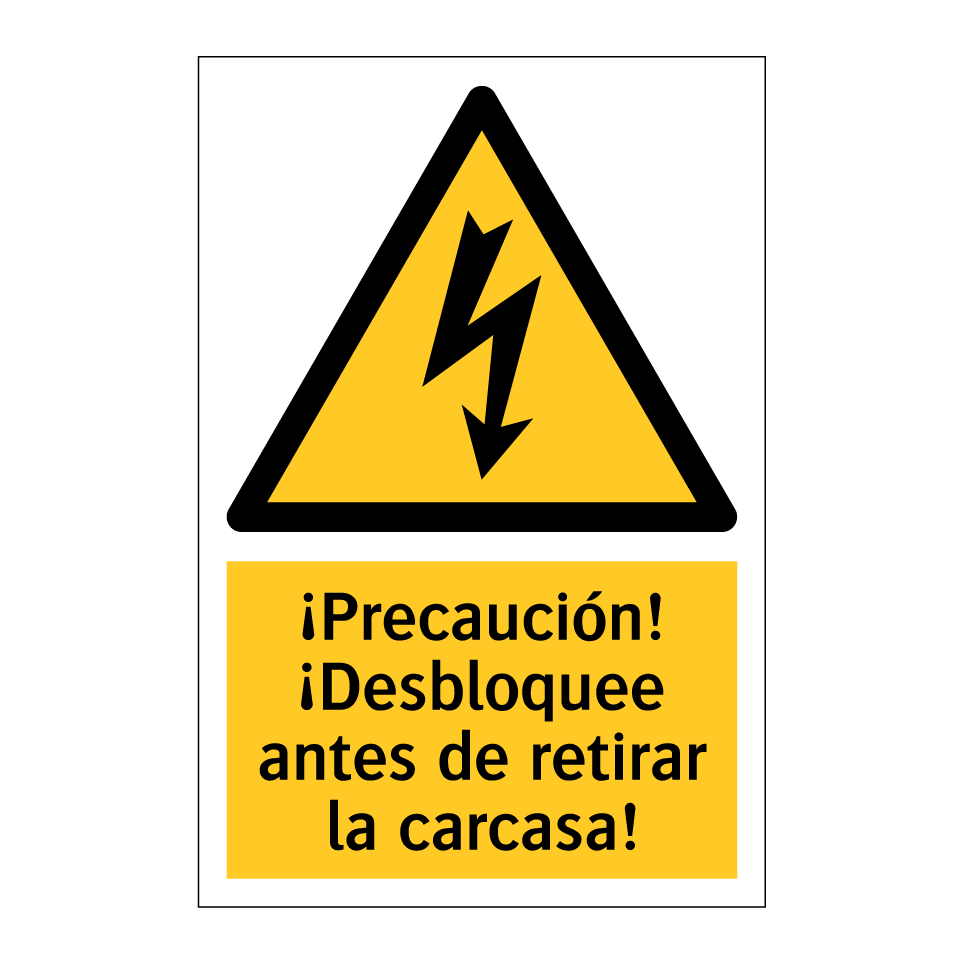 ¡Precaución! ¡Desbloquee antes de retirar la carcasa!