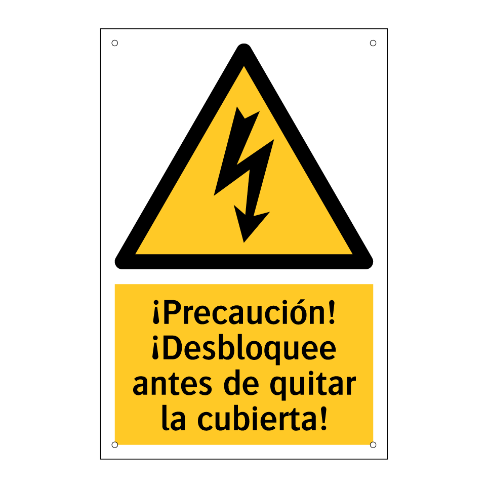 ¡Precaución! ¡Desbloquee antes de quitar la cubierta!