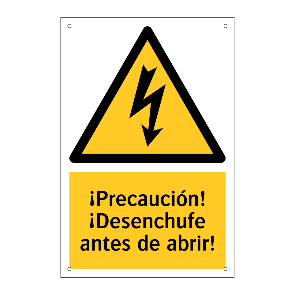 ¡Precaución! ¡Desenchufe antes de abrir!