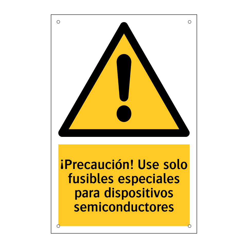 ¡Precaución! Use solo fusibles especiales para dispositivos semiconductores