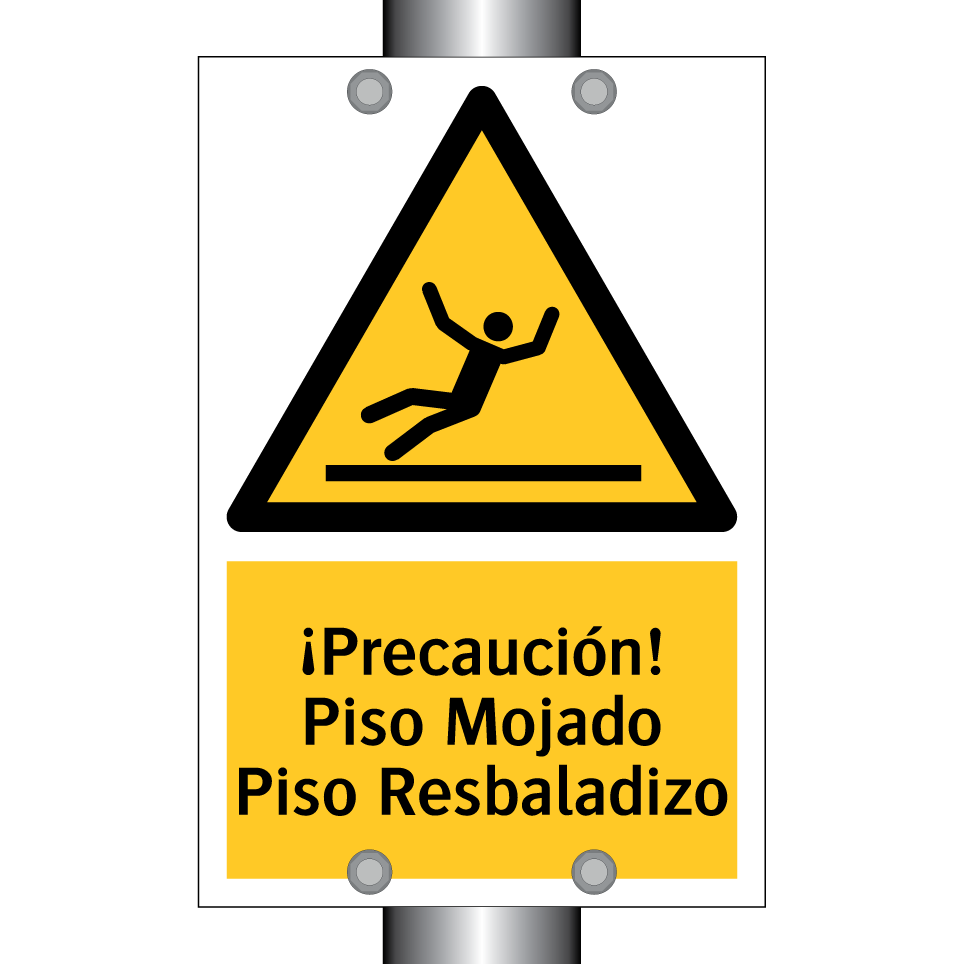 ¡Precaución! Piso Mojado Piso Resbaladizo