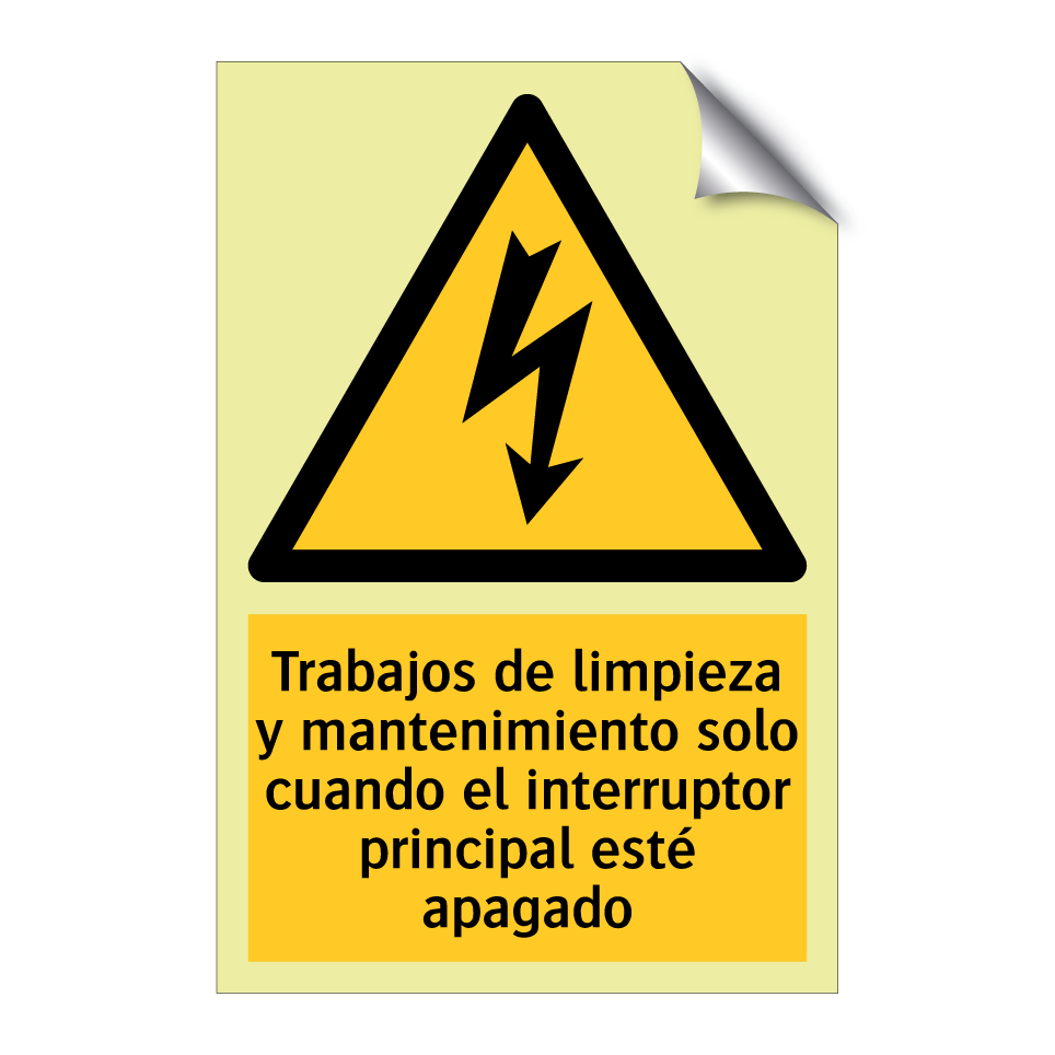 Trabajos de limpieza y mantenimiento solo cuando el interruptor principal esté apagado