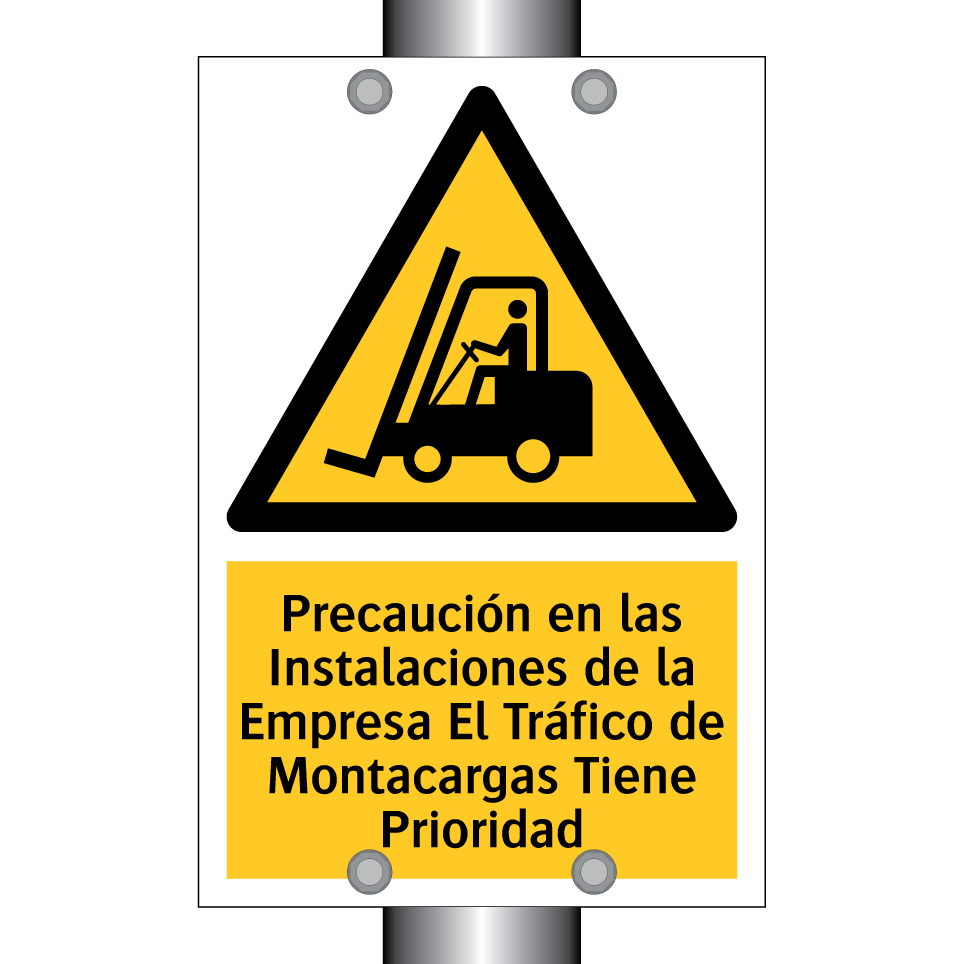 Precaución en las Instalaciones de la Empresa El Tráfico de Montacargas Tiene Prioridad