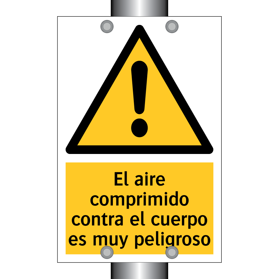 El aire comprimido contra el cuerpo es muy peligroso