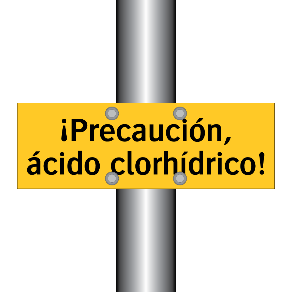 ¡Precaución, ácido clorhídrico!