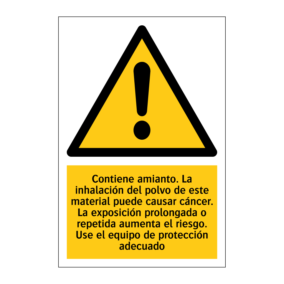 Contiene amianto. La inhalación del polvo de este material puede causar cáncer. La exposición prolongada o repetida aumenta el riesgo. Use el equipo de protección adecuado
