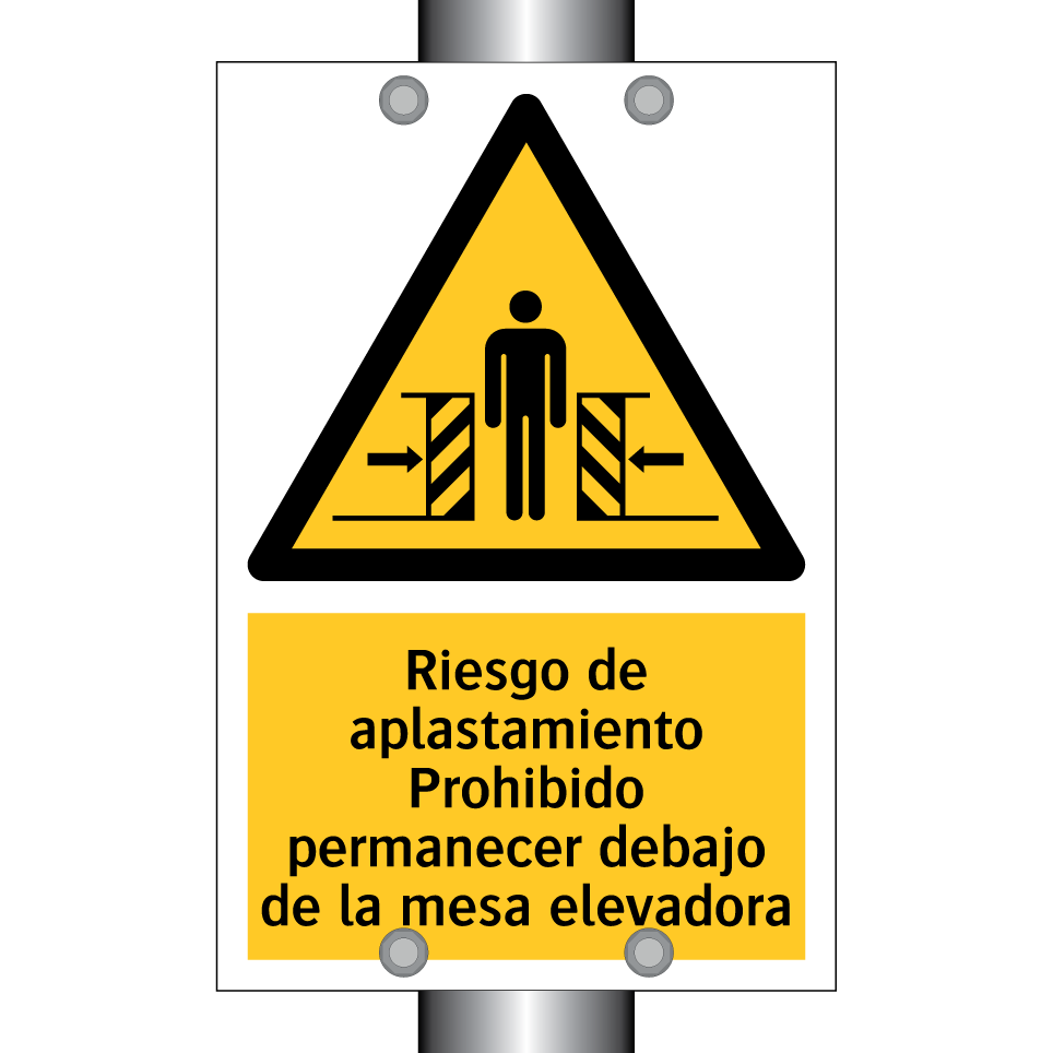 Riesgo de aplastamiento Prohibido permanecer debajo de la mesa elevadora