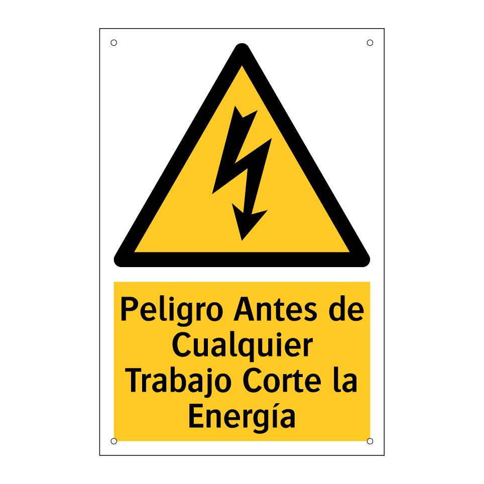 Peligro Antes de Cualquier Trabajo Corte la Energía