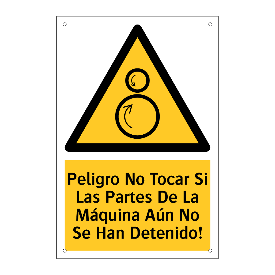 Peligro No Tocar Si Las Partes De La Máquina Aún No Se Han Detenido!