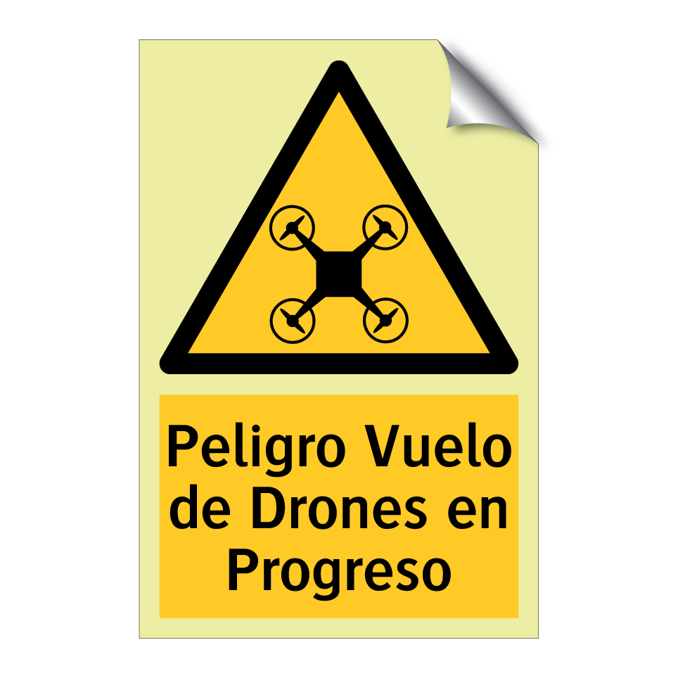 Peligro Vuelo de Drones en Progreso