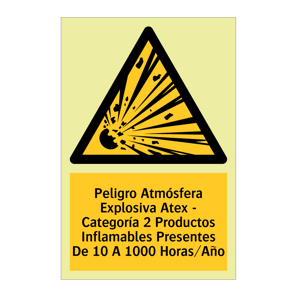 Peligro Atmósfera Explosiva Atex - Categoría 2 Productos Inflamables Presentes De 10 A 1000 Horas/Año