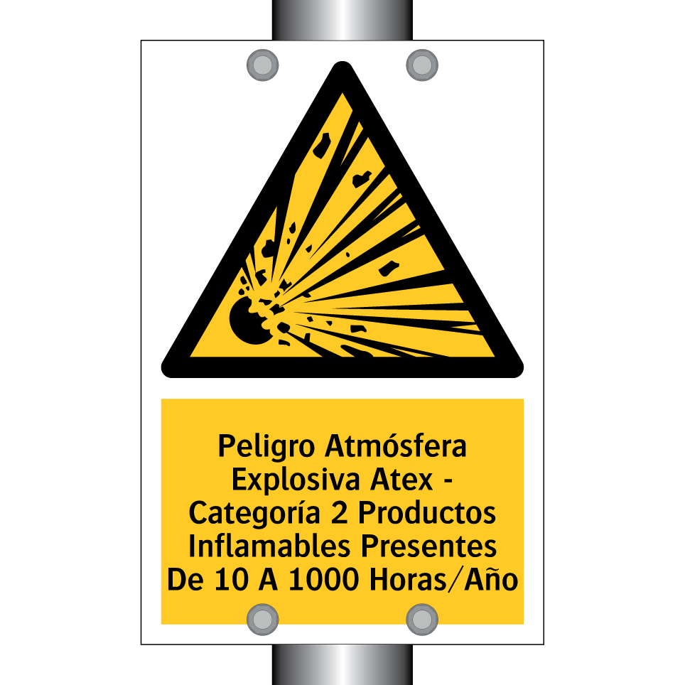 Peligro Atmósfera Explosiva Atex - Categoría 2 Productos Inflamables Presentes De 10 A 1000 Horas/Año