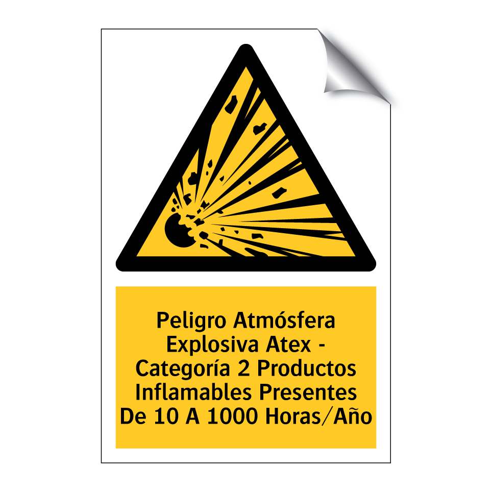 Peligro Atmósfera Explosiva Atex - Categoría 2 Productos Inflamables Presentes De 10 A 1000 Horas/Año
