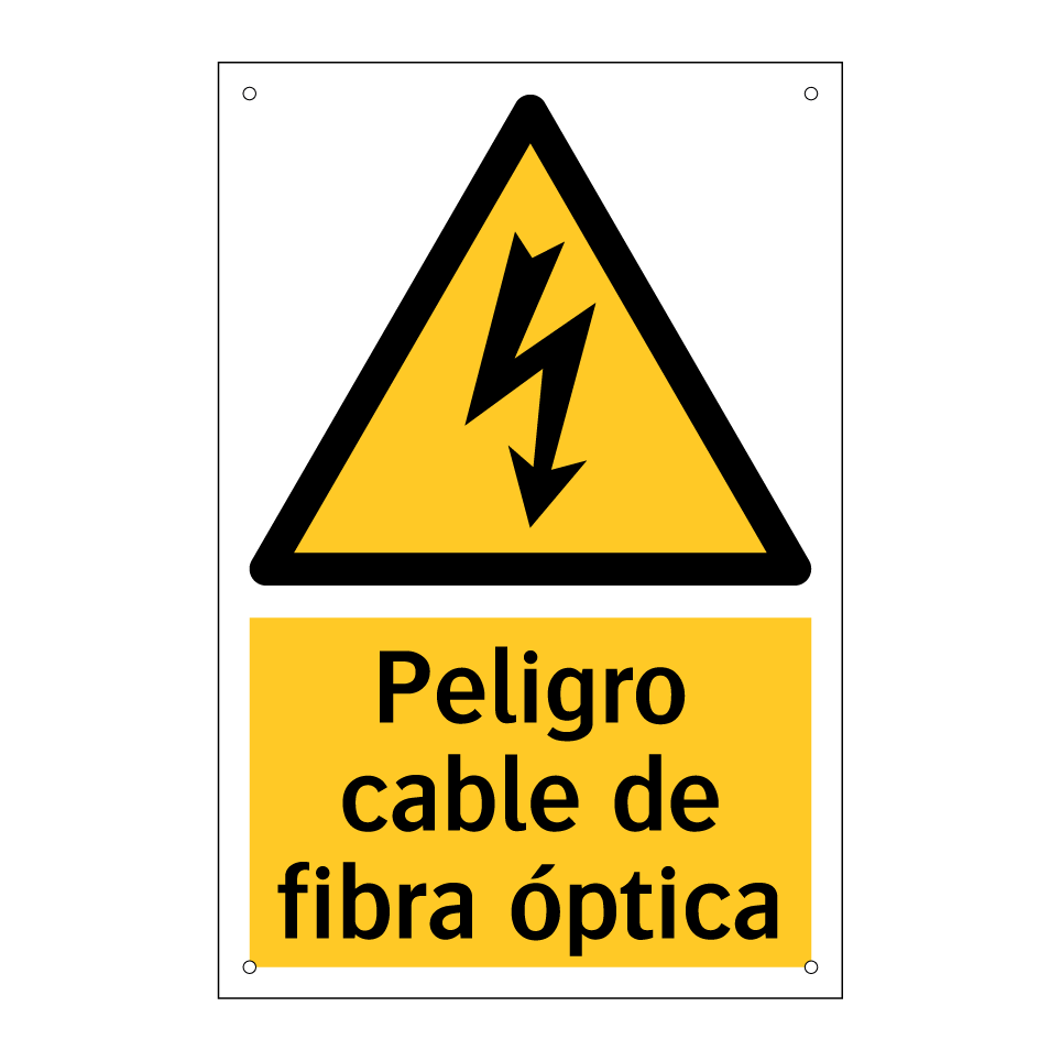 Peligro cable de fibra óptica