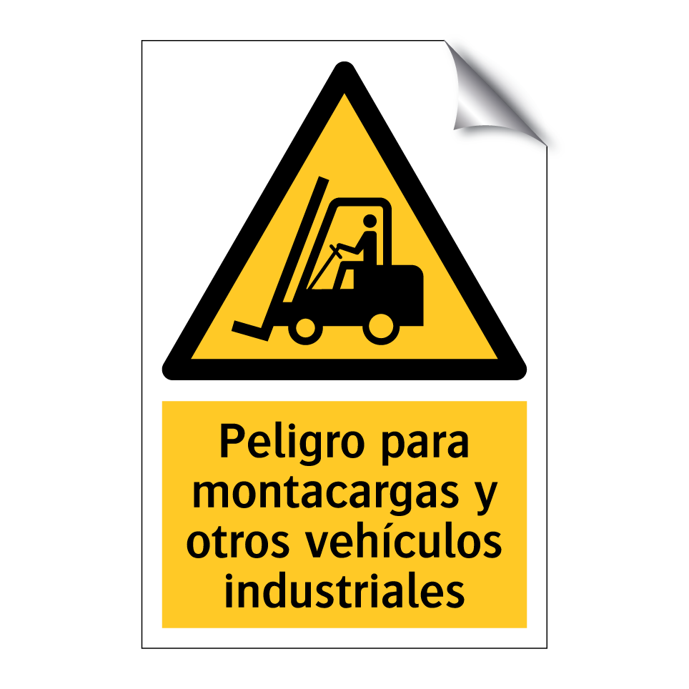 Peligro para montacargas y otros vehículos industriales