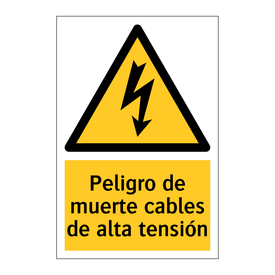Peligro de muerte cables de alta tensión