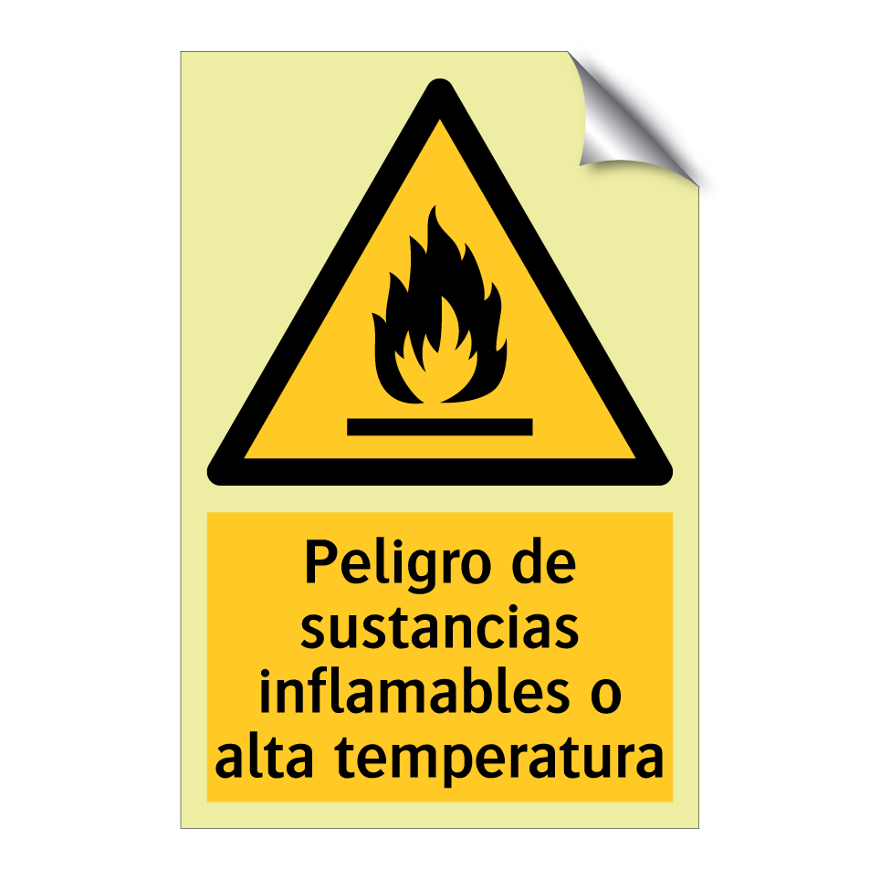 Peligro de sustancias inflamables o alta temperatura