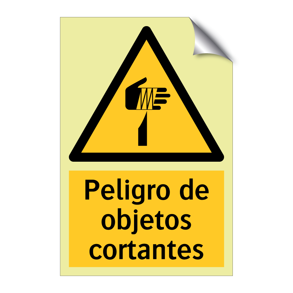 Peligro de objetos cortantes
