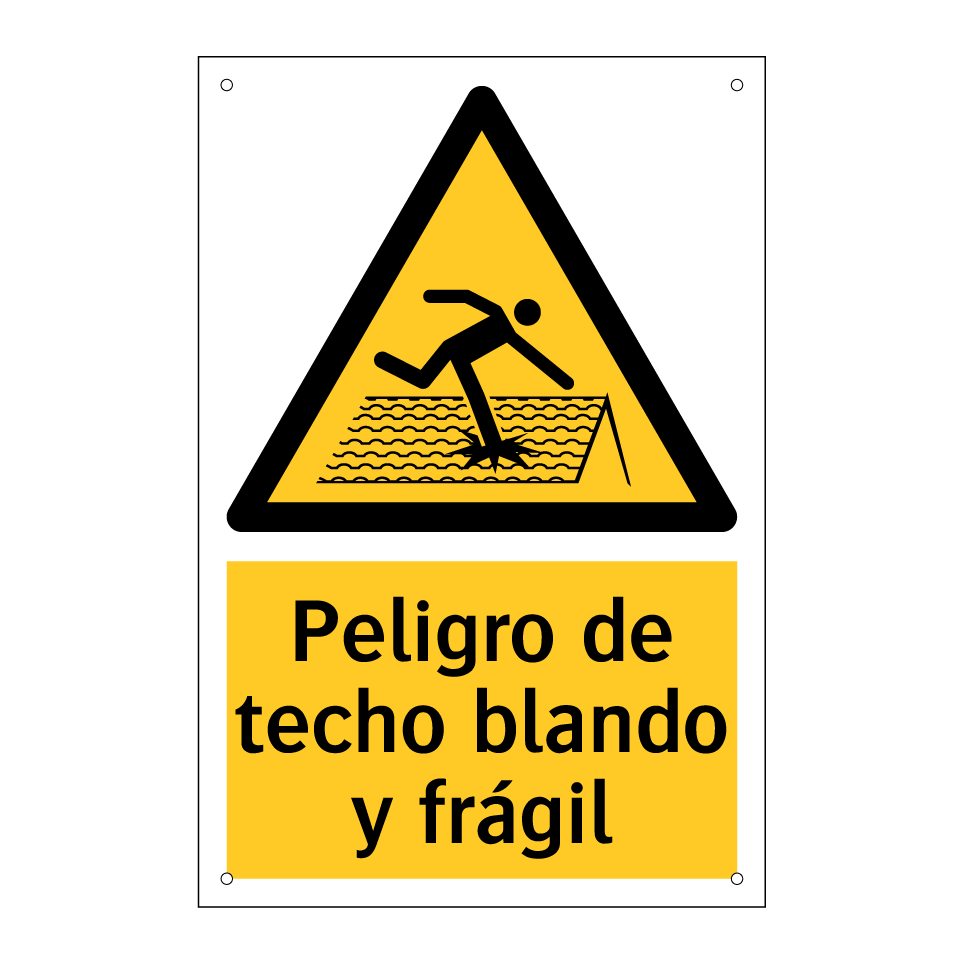 Peligro de techo blando y frágil