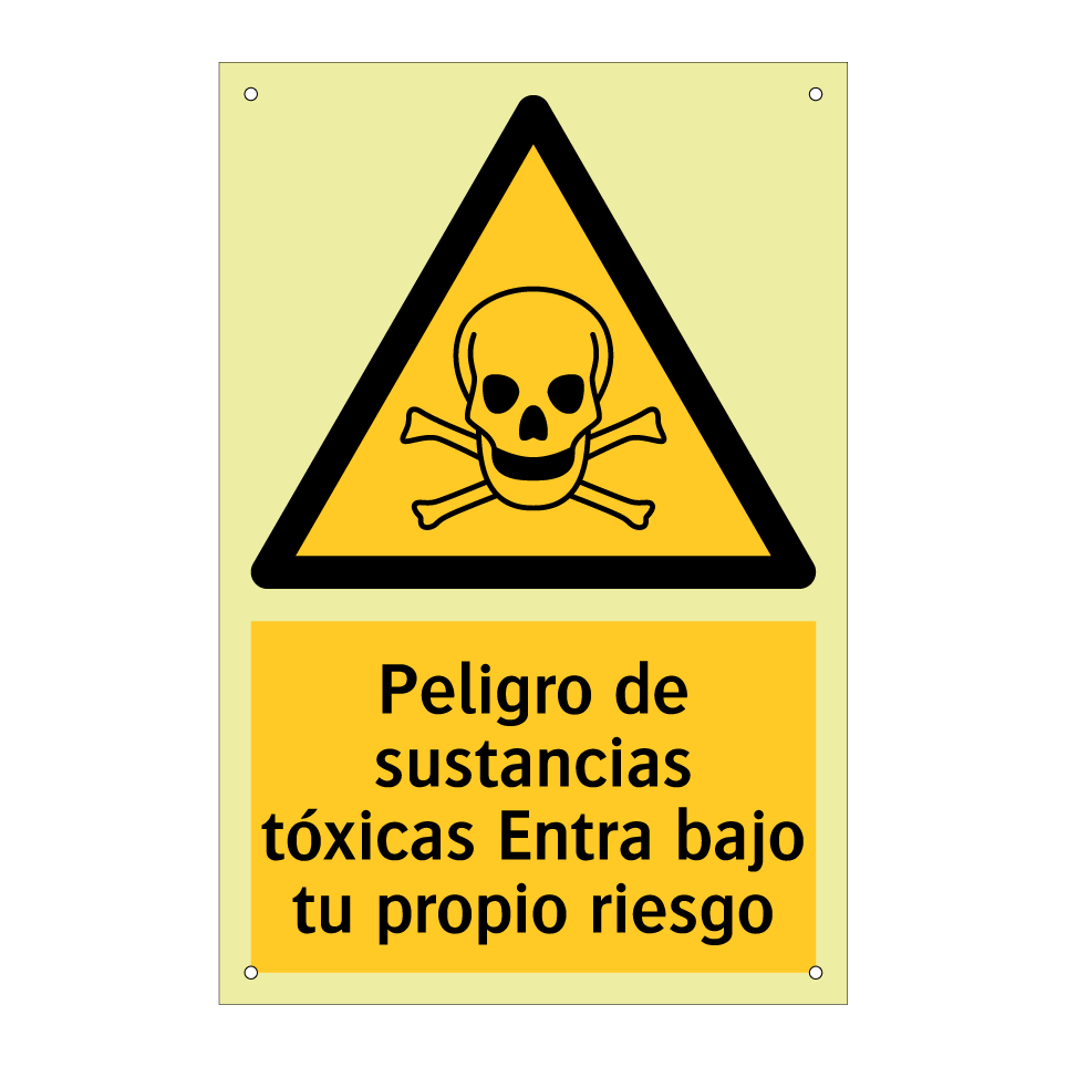 Peligro de sustancias tóxicas Entra bajo tu propio riesgo
