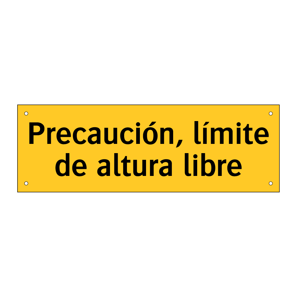 Precaución, límite de altura libre
