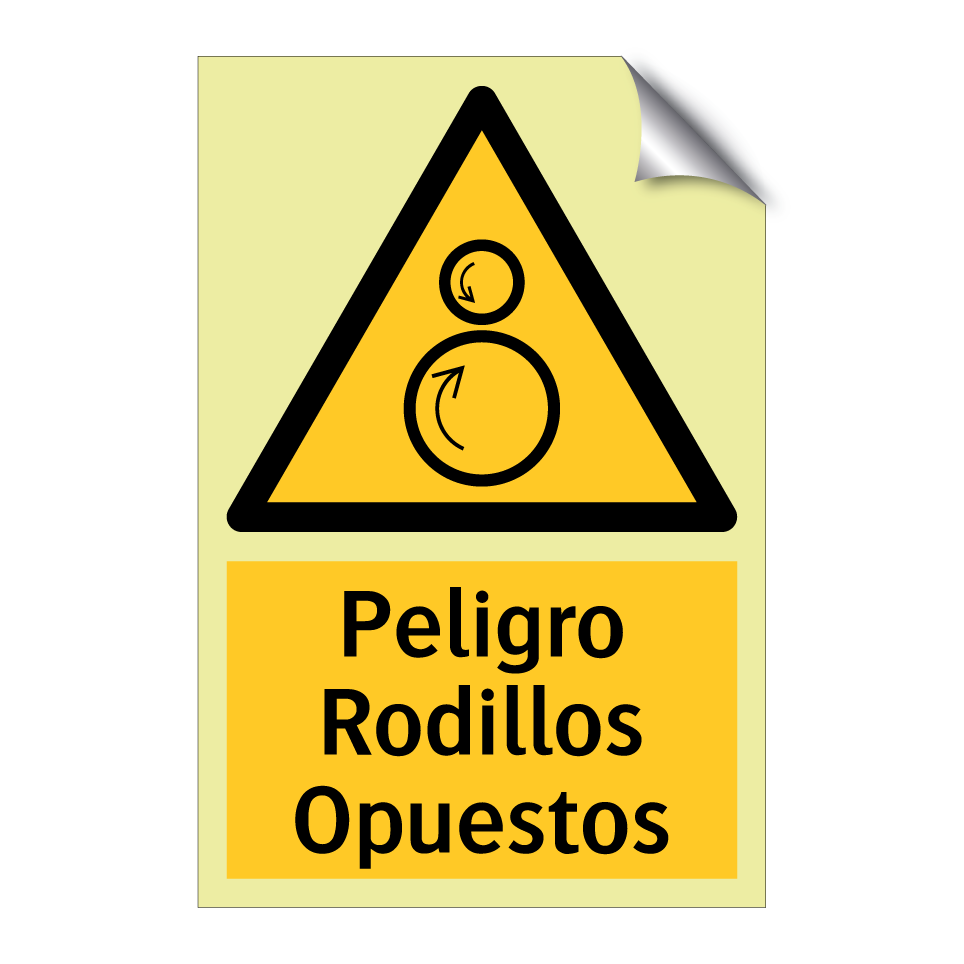 Peligro Rodillos Opuestos