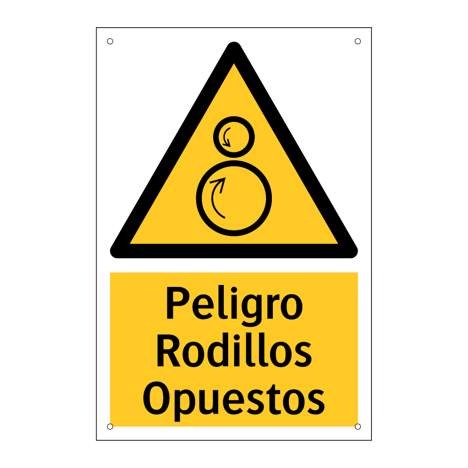 Peligro Rodillos Opuestos