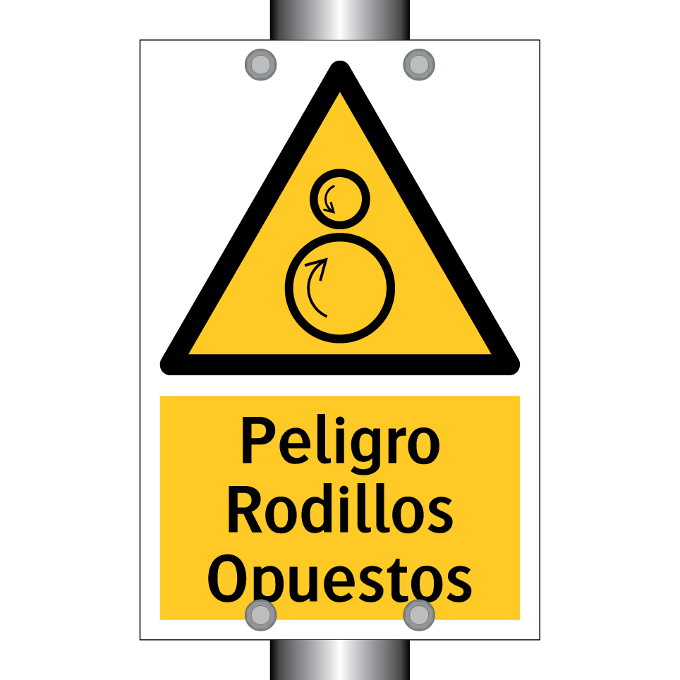 Peligro Rodillos Opuestos