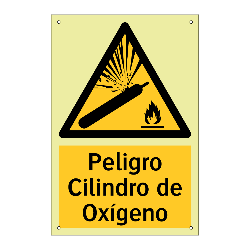 Peligro Cilindro de Oxígeno