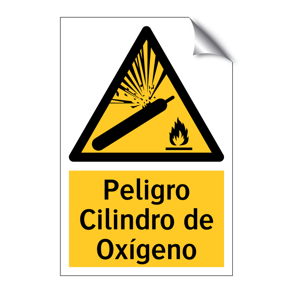 Peligro Cilindro de Oxígeno