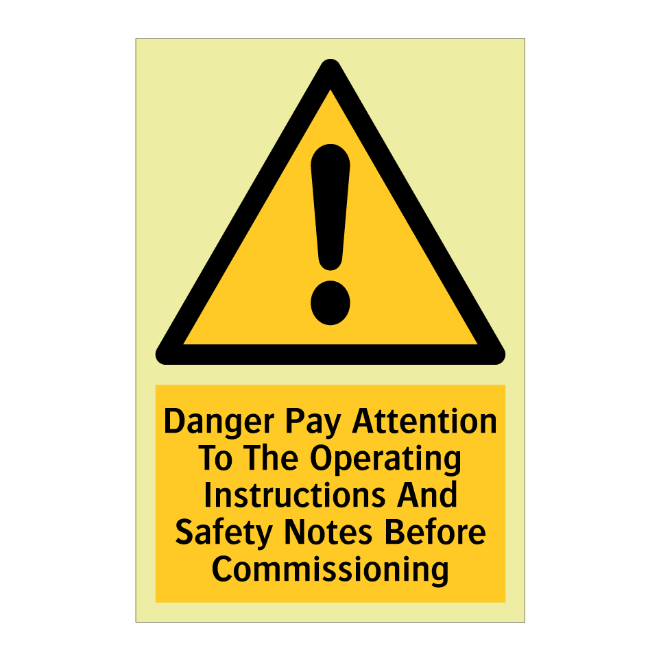 Danger Pay Attention To The Operating Instructions And Safety Notes Before Commissioning