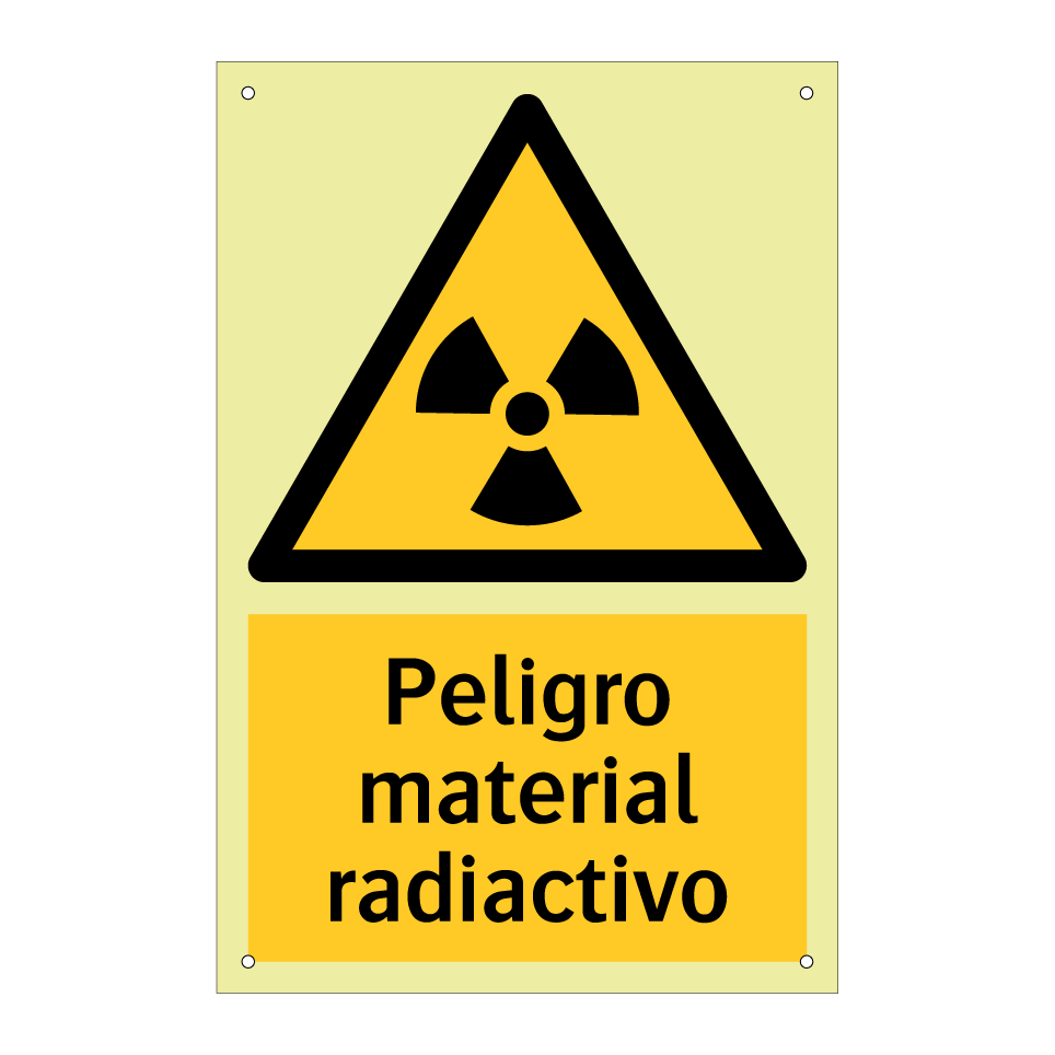 Peligro material radiactivo