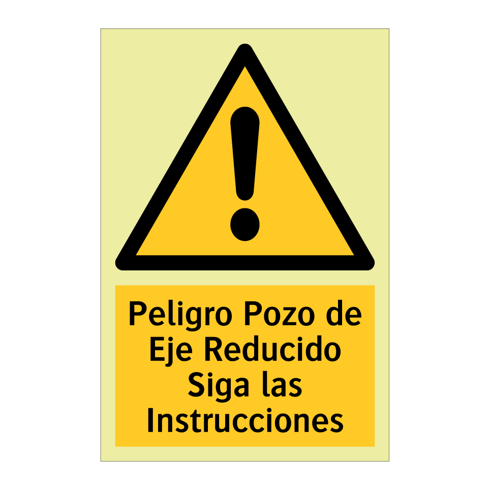 Peligro Pozo de Eje Reducido Siga las Instrucciones