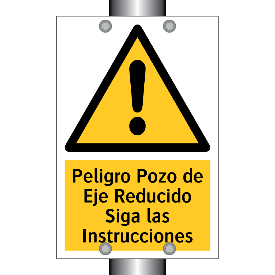 Peligro Pozo de Eje Reducido Siga las Instrucciones
