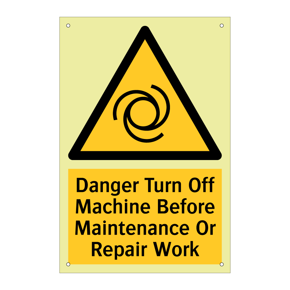 Danger Turn Off Machine Before Maintenance Or Repair Work