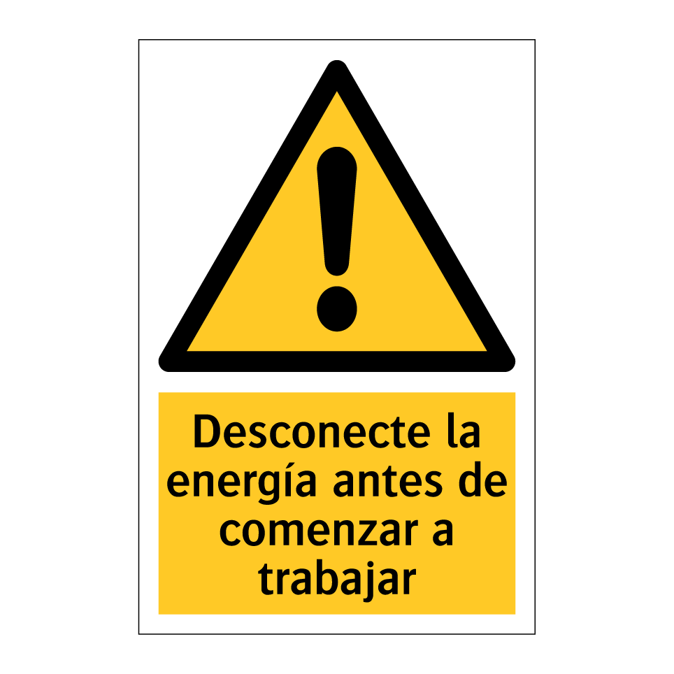 Desconecte la energía antes de comenzar a trabajar
