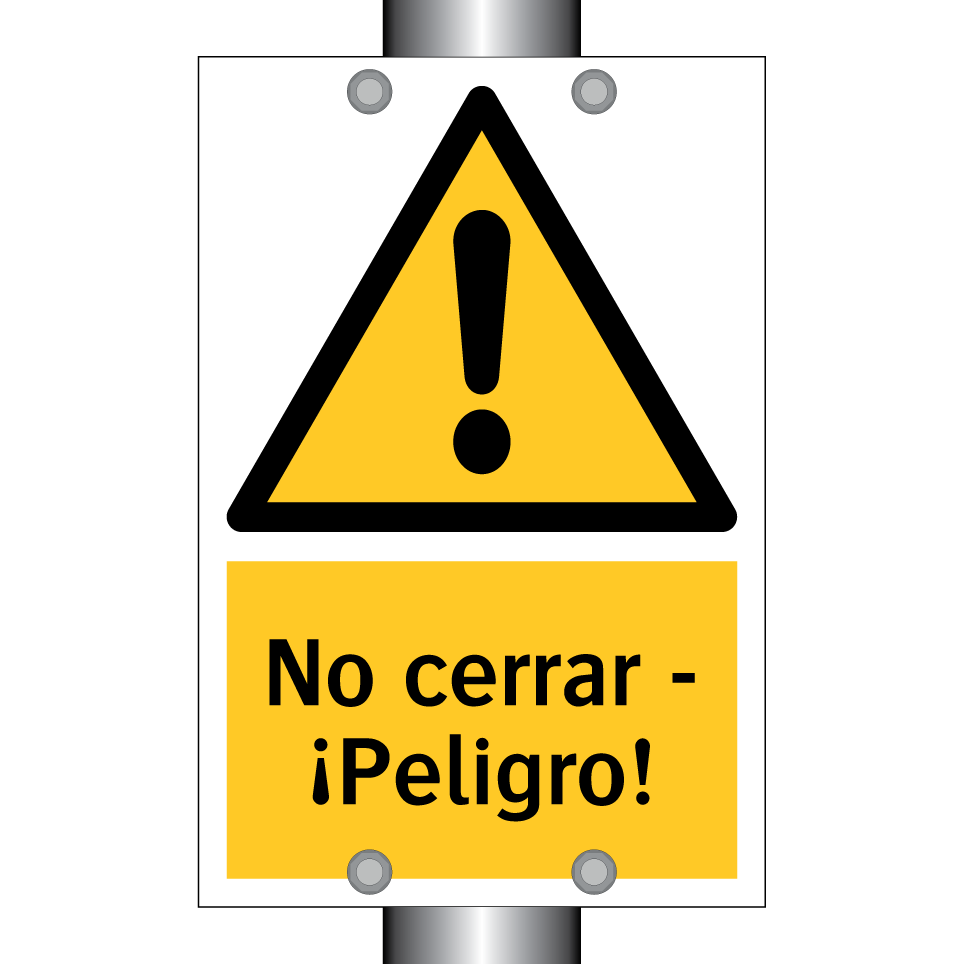 No cerrar - ¡Peligro!
