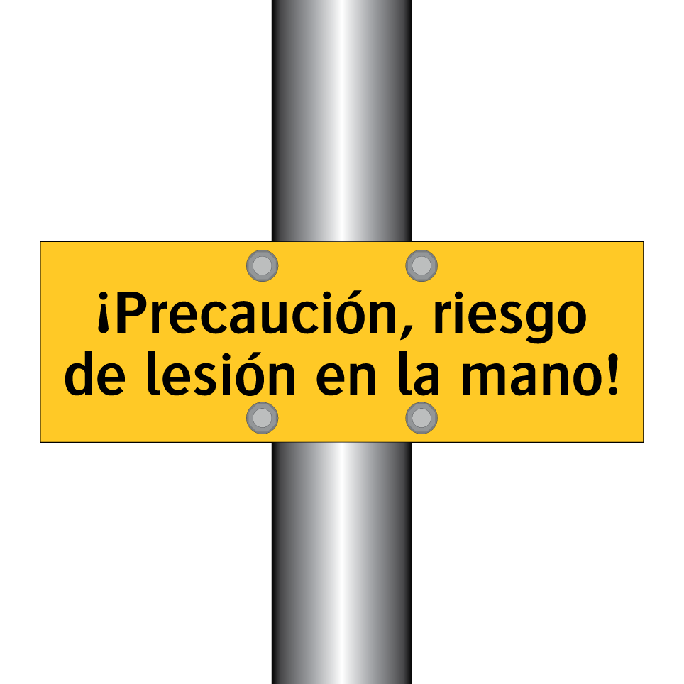 ¡Precaución, riesgo de lesión en la mano!