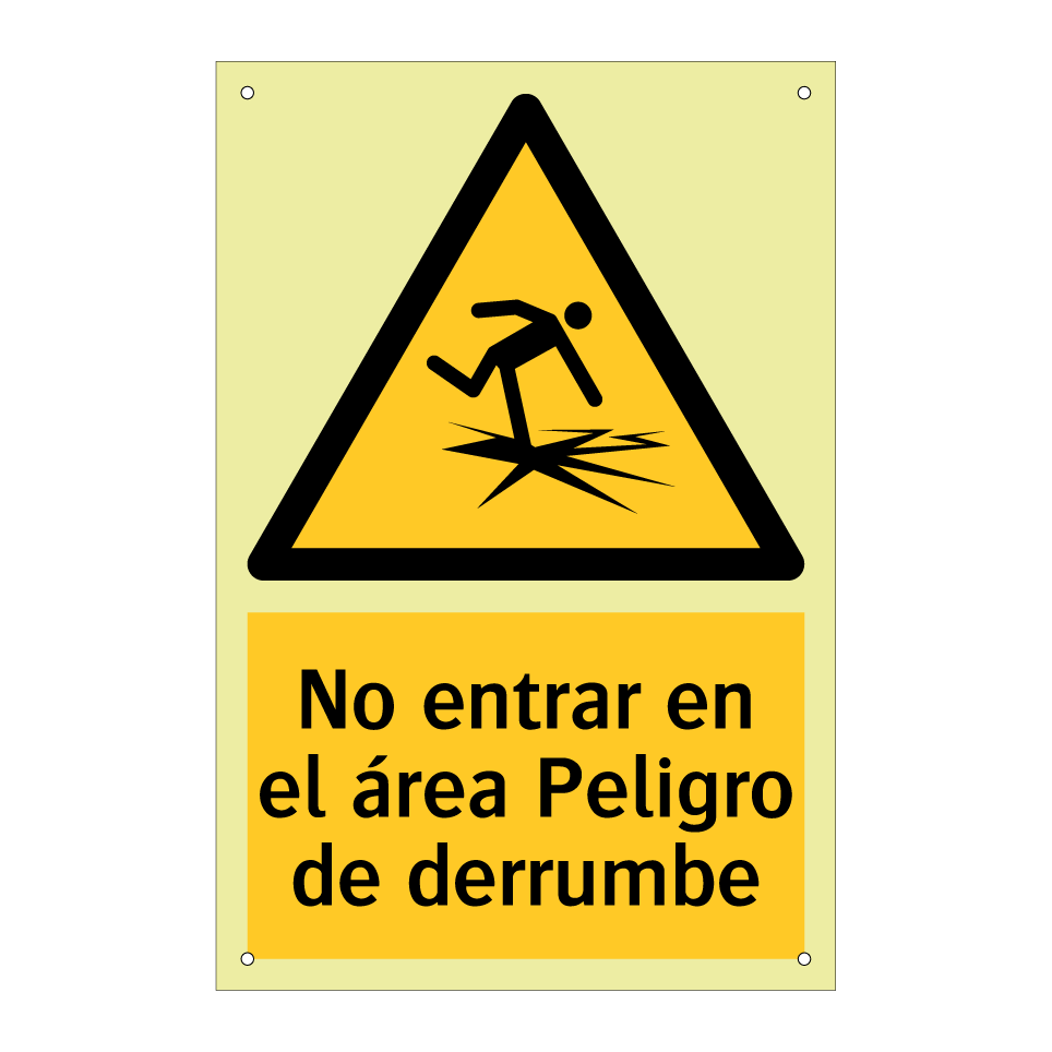 No entrar en el área Peligro de derrumbe
