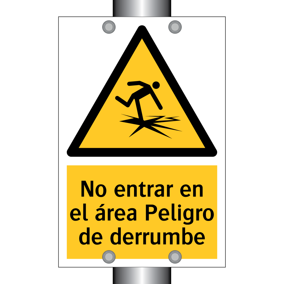 No entrar en el área Peligro de derrumbe