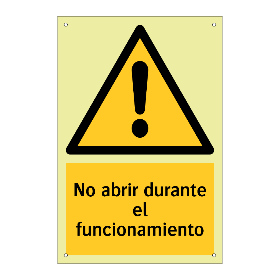 No abrir durante el funcionamiento