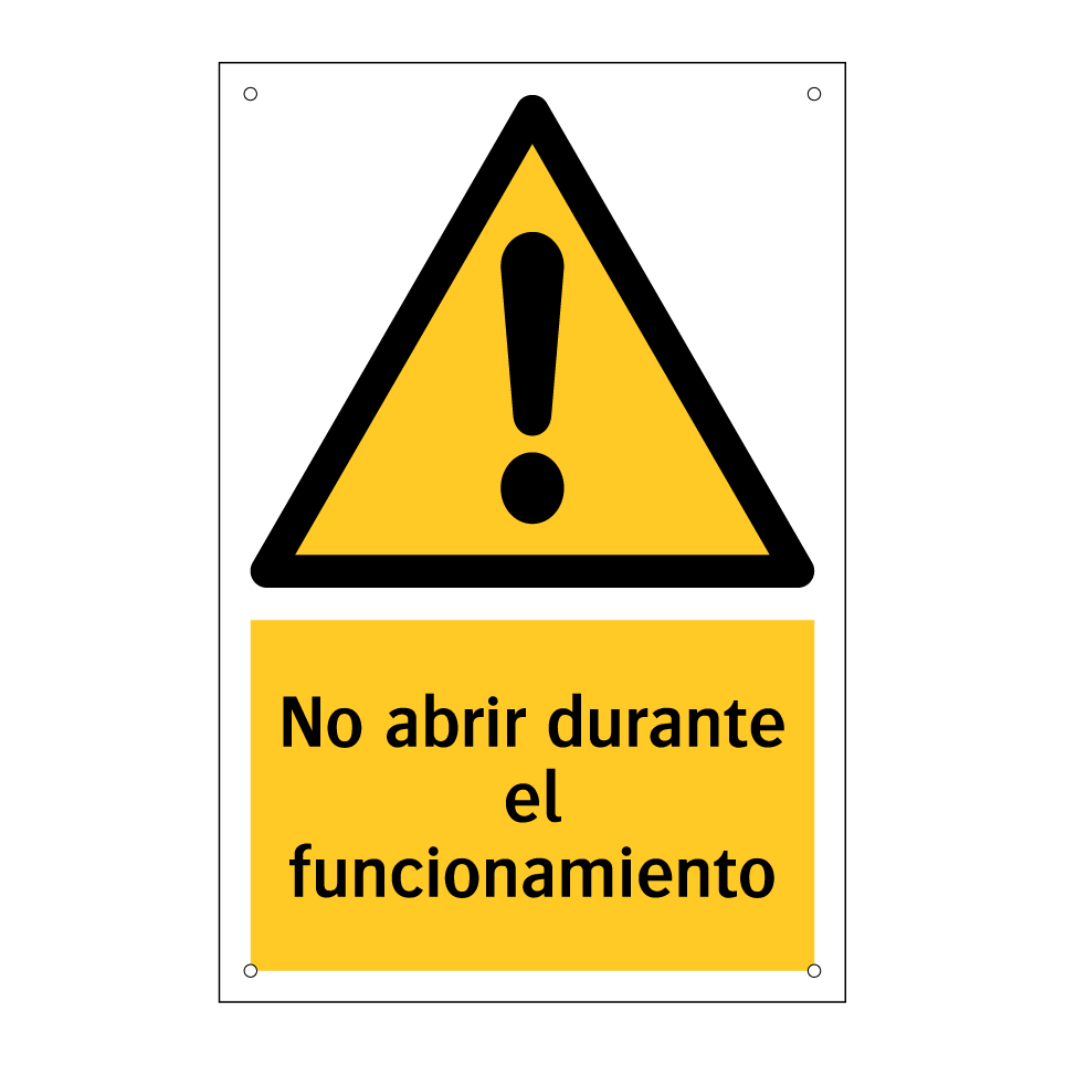 No abrir durante el funcionamiento
