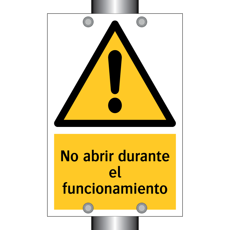 No abrir durante el funcionamiento