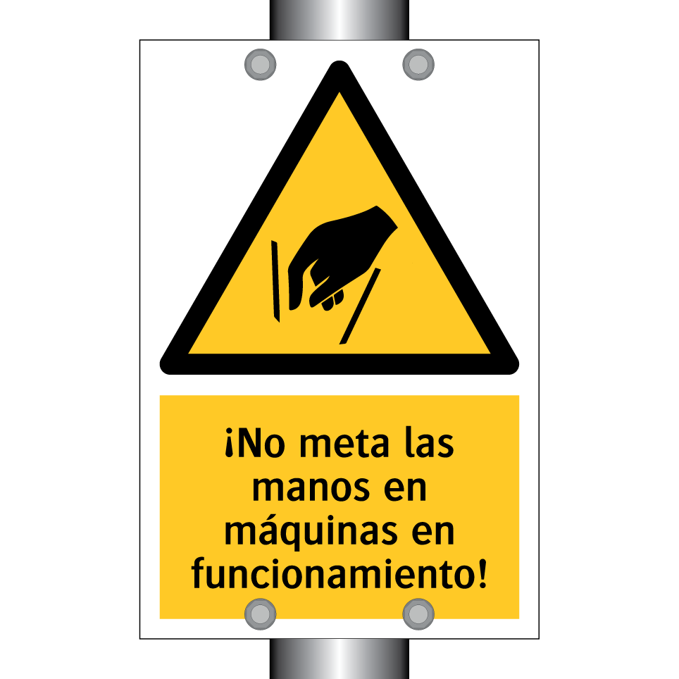 ¡No meta las manos en máquinas en funcionamiento!