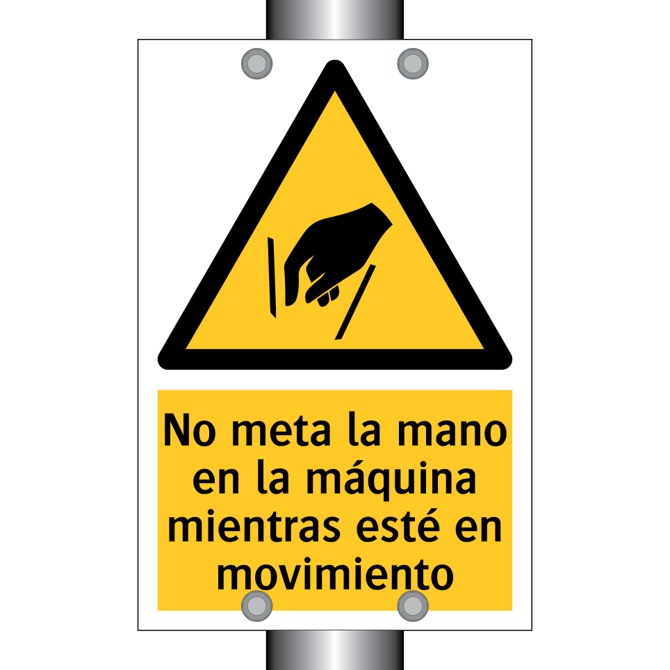 No meta la mano en la máquina mientras esté en movimiento