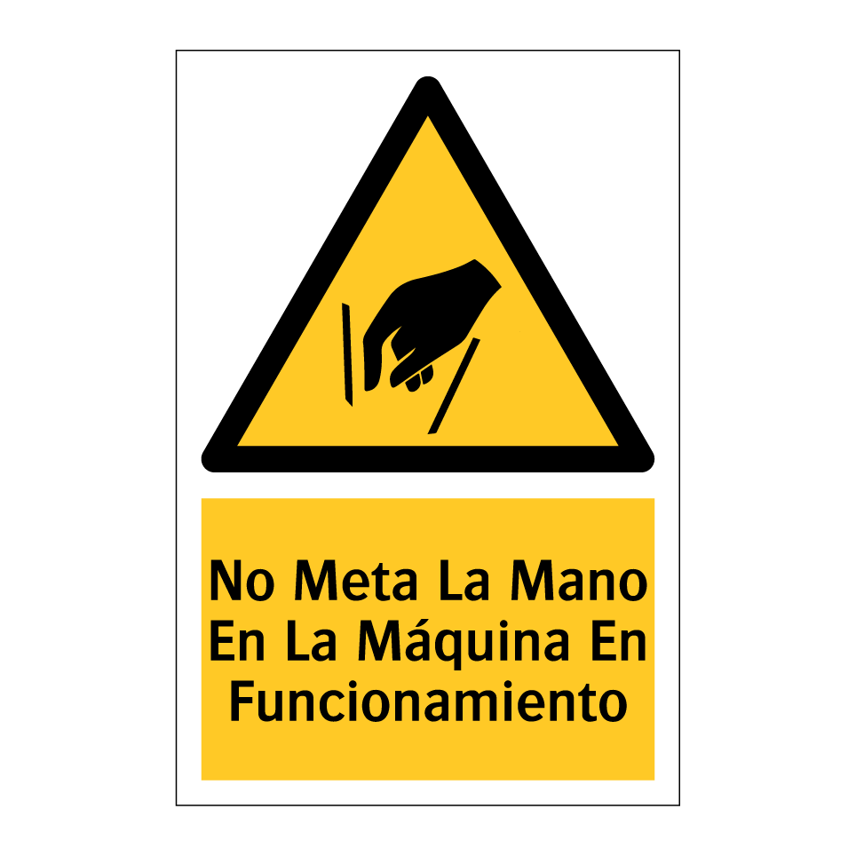 No Meta La Mano En La Máquina En Funcionamiento
