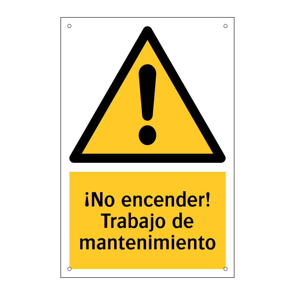 ¡No encender! Trabajo de mantenimiento