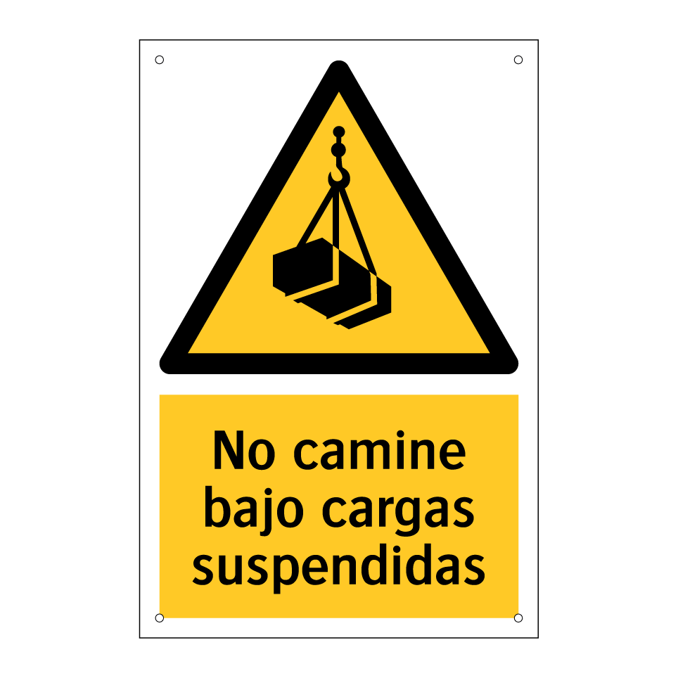 No camine bajo cargas suspendidas