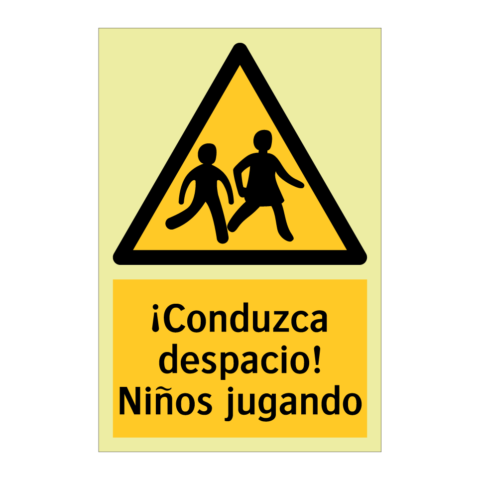 ¡Conduzca despacio! Niños jugando